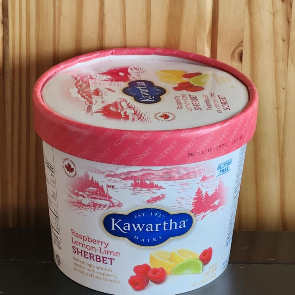 Ice Cream - Kawartha - Raspberry Lemon Lime Sherbet - 1.5 L Ice Cream - Kawartha - Raspberry Lemon Lime Sherbet - 1.5 L